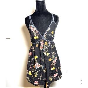 Band of Gypsies Women’s floral Dress Pockets Tie Back Size XS Boho Vintage Dress